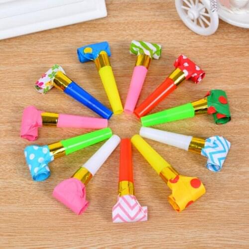 20PCS Child MultiColor Blowouts Whistles Kids Birthday Party Props Favors Decoration Supplies Noise maker Toys fluitjes kids