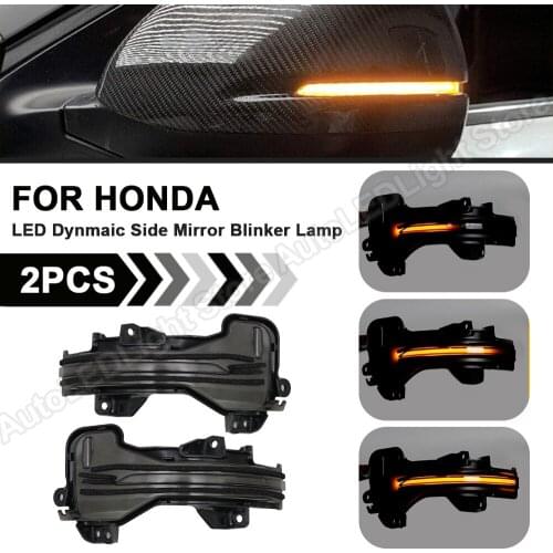 2X For Honda Accord CR-V HR-V XRV JAZZ Fit Odyssey Elysion Spirior Greiz Dynamic LED Side Mirror Blinker Light Turn Signal Lamp