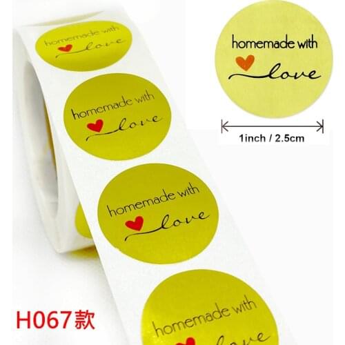 500 Labels stickers gold thank you handmade with love Stickers seal labels scrapbooking for Package stationery sticker 1inch