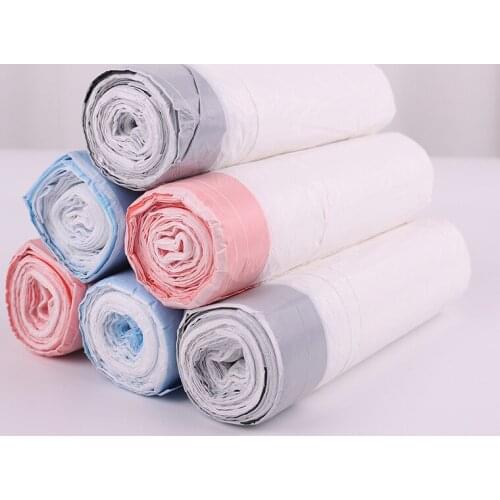 60pcs Garbage Bags Thickened Portable Automatic Drawstring Storage Bag Home Waste Trash Bags