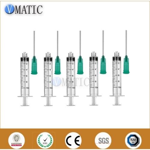 Free Shipping 10ml/10cc Luer Lock Dispenser Syringes With 1.5'' 18G Blunt Tip Dispensing Needles Tip 1-1/2 Inch