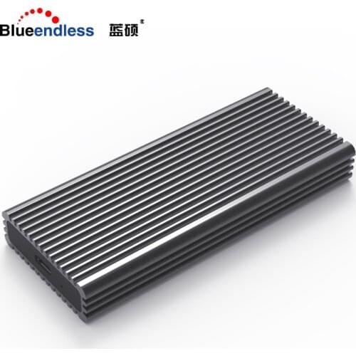 Blueendless Portable SSD Hard Disk Case M.2 to Type-c Usb 3.1 NVMe PCIE Msata Hard Drive Enclosure Aluminum for M.2 M-Key