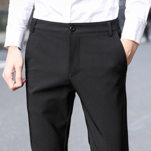 Summer Ankle-Length pants men slim thin suit pants mens casual trousers Korean sports breathable boys pants business men pants