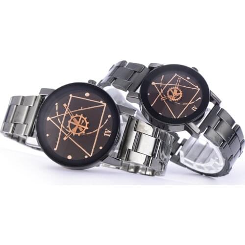 Couple Watches for Lovers Quartz Wristwatch Fashion Business Men Watch for Women Watches Tungsten Steel Coffee Gold Pair Hour