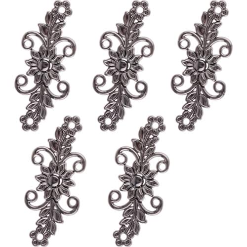 5 Pairs Swirl Flower Buckles Retro Shawl Cardigan Clips Decorative DIY Metal Fasteners Chinese Knot Sewing Buttons for Clothing