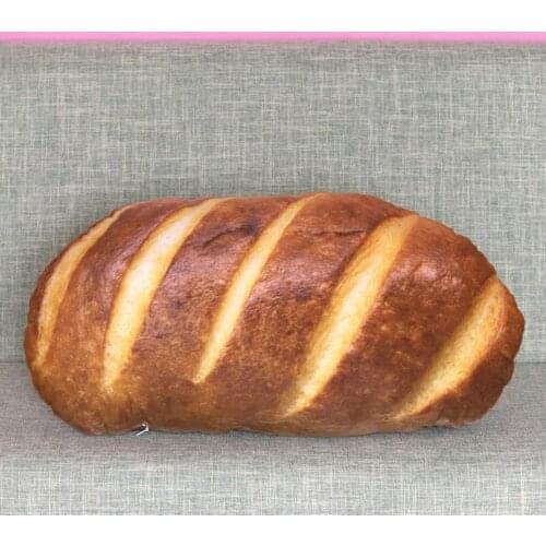 3D Simulation Bread Plush Toys Cushion Gift Soft Stuffed Backrest Toys Birthday Funny Simulated Snack Bread Shape For Children