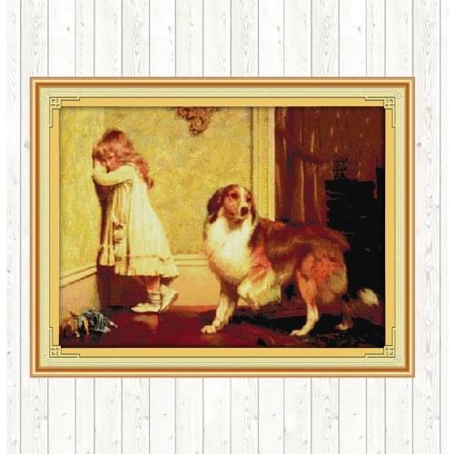 Childhood Partners Sheepdog Cross Stitch Kits Home Decor DMC Floss Kit Embroidery Handmade Needlework 11CT 14CT Cross Stitch Set