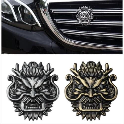 Dragon Totem Dragon King Dragon Head Metal Car Logo Three-dimensional Car Sticker Off-road Vehicle Personality Modification Chin