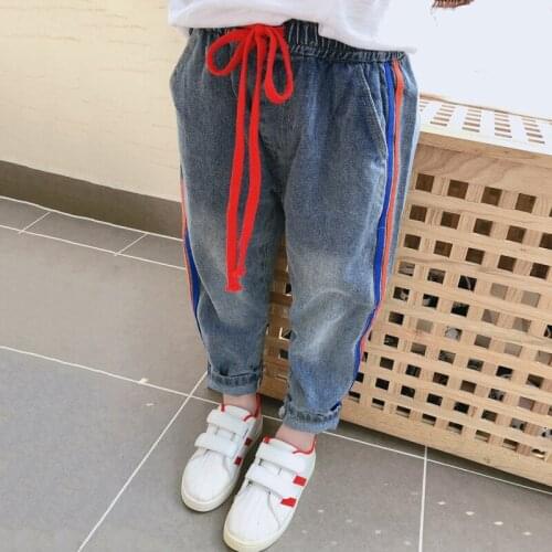 Children kids jeans pants 2020 spring autumn new kids baby boy girl loose casual denim pants child personality jeans