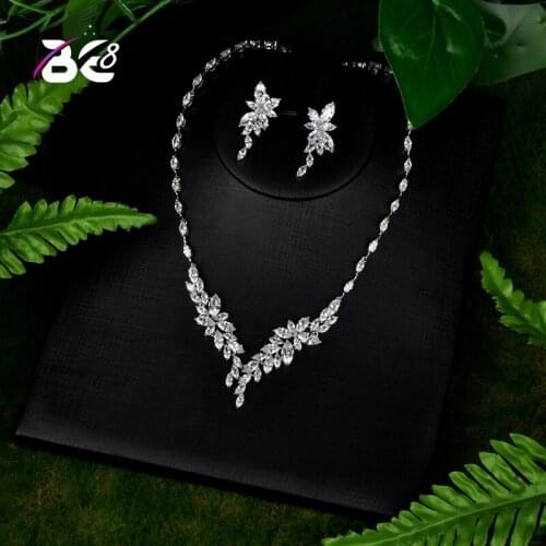 Be 8 New Design Luxury AAA Zircon Water Drop Shape Necklace Pendant Set for Women, High Quality Party/jewelry Wedding S099