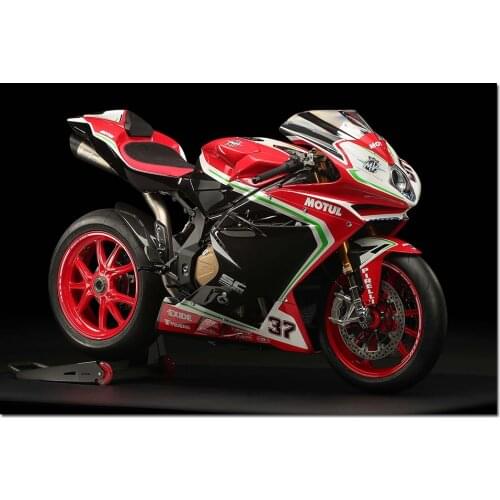 Agusta F4 RC Red Sport Motorcycle Canvas Painting Vehicle Poster Wall Pictures Print For Living Room
