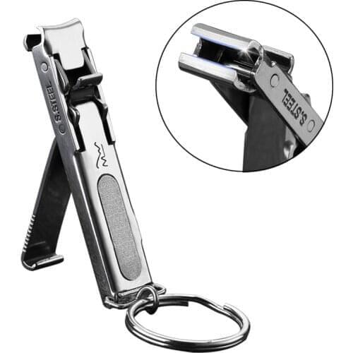 Stainless Steel Nail Clipper Portable With key ring Professional Fold Nail Trimmer High Quality Toe Nail Clipper Nail Tools