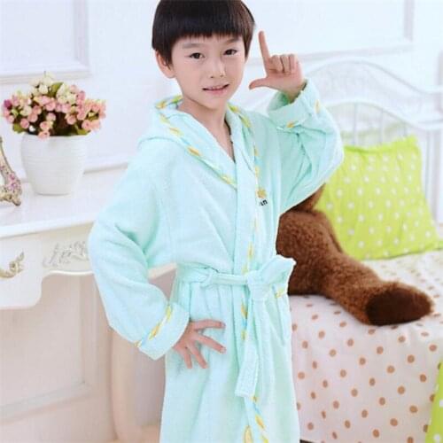 Spring autumn terry kids bathrobes cotton children sleepwear bath robes boy baby cotton night-robe girl kids toweled bathrobe