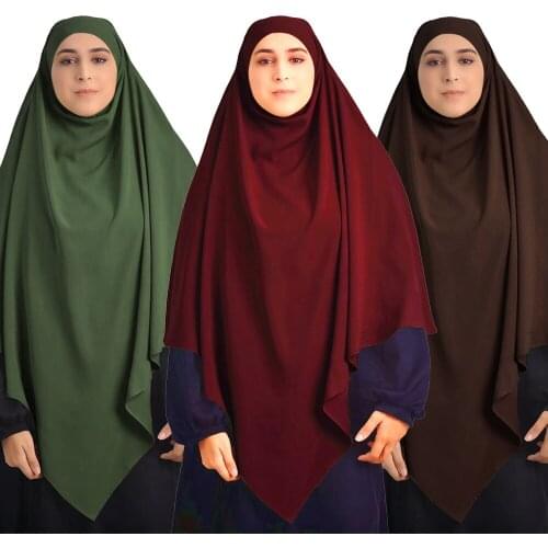 Muslim Women Long Hijab Prayer Garment One Piece Khimar Islmaic Djellaba Caps Burqa Arab Ramadan Hijabs Cover Niqab Burka Turkey