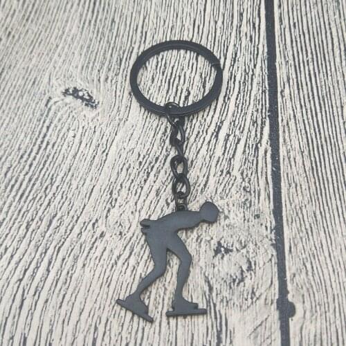 New Trendy Ice Skating Keychain Mens Speed Skating Pendant Keychain Speed Skating Jewellery Figure Jewellery