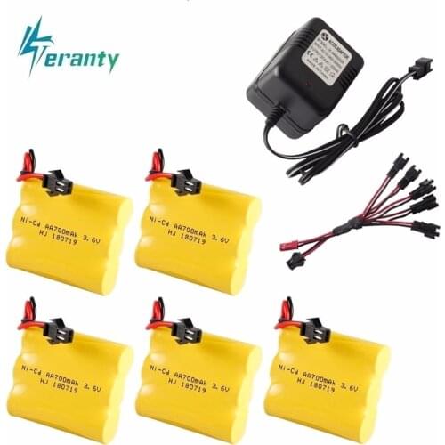 Upgrade 3.6v 700mah NiCD Battery + charger For Rc Toys Cars Tanks Trucks Robot Gun Boat AA Ni-CD 3.6v Rechargeable Battery Pack