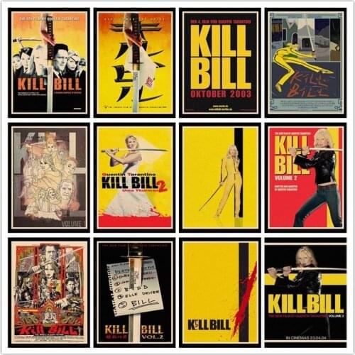 Perfect JL Kill Bill Uma Thurman retro posters kraft wall paper High Quality Painting For Home Decor wall stickers HBA43
