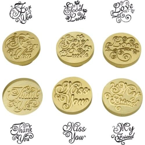 Retro Stamp Practical Blessed Language Fancy Stamps Copper Sealing Wax Stamp Exquisite DIY Card Decoration Personalized Stamp