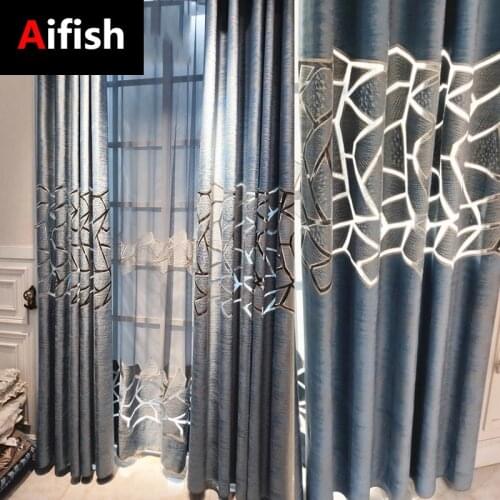 Europe America Luxury Living Room Plush Hollow Embroidery Curtain 70%-90% Blackout For Home Decoration Cortina De Dormitorio 6