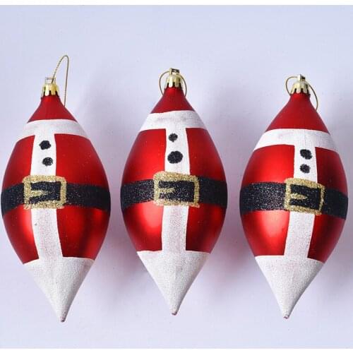 Christmas decorations scene layout gift boxed pendant pendant red, green and white painted water drop ball pendant supplies