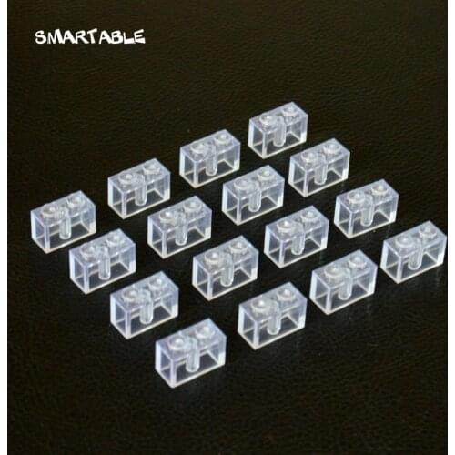 Smartable Transparent Clear Brick 1x2 Building Blocks DIY Creative Toys For Children Compatible Major Brands 3004 120pcs/lot