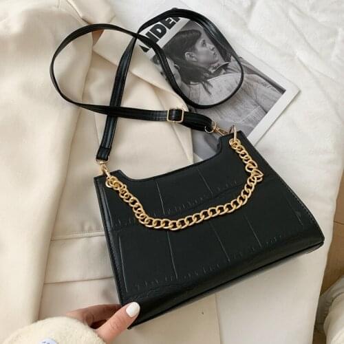Bags for Women 2021 New Crocodile Pattern Handbag PU Fashion Shoulder Bag Chain Lock Messenger Bag Small Square Bag