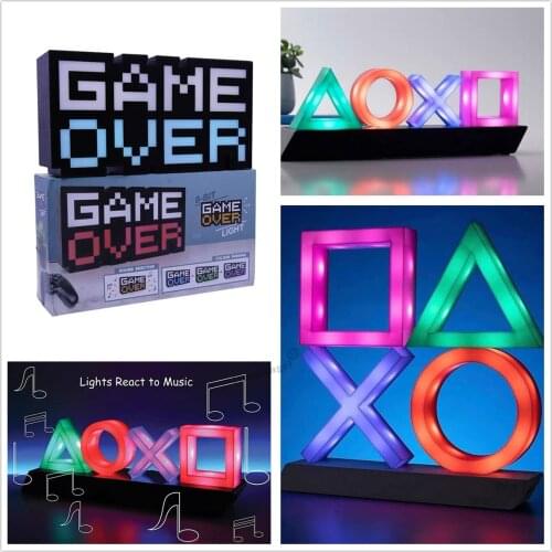 2021 Voice Control Game Icon Light for PS4/PS5 Mood Flash Lamp Neon Light Commercial Colorful Lighting Club Wall Decoration