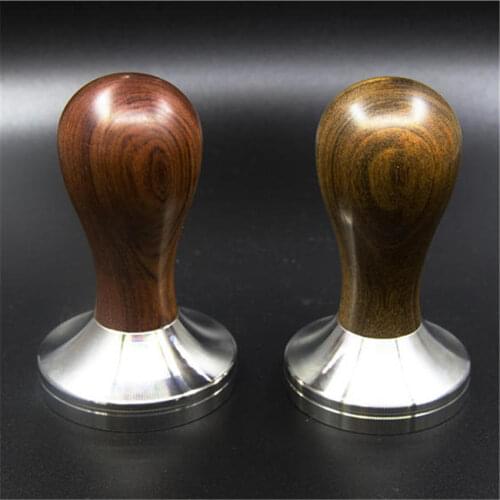 304Stainless Steel Red Sandalwood Handle Tamper 51/53/54/58/58.35mm Coffee Tamper Espresso Powder Coffee Accessories For Barista