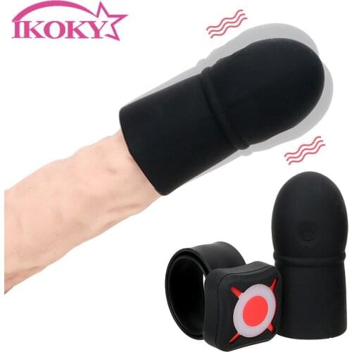 IKOKY Lasting Trainer Sex Toys for Men 7 Speed Delay Ejaculation Penis Vibrator Penis Head Massage Cock Extender Enlargement