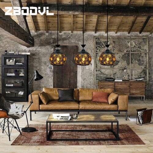 Vintage Lron Art Pendant Light Dining E27 Led Pendant Lamp for Coffee Bar Hanging Lamps Nordic Iron Lampshade pendent light