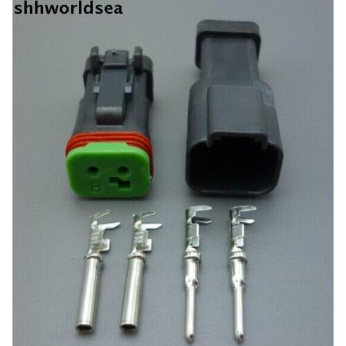 Worldgolden 5/30/100 sets DT06-2S-EP06 DT04-2P-CE05 2 Pin Engine waterproof electrical connector for car,bus,motor,truck,etc