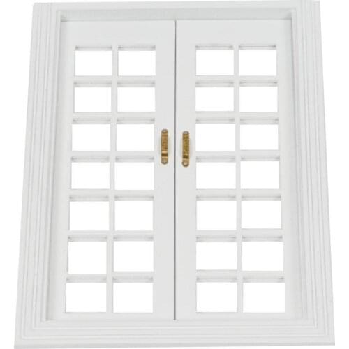 1:12 Doll House White 26 Grid Door Mini Furniture Model Door Diy Grid 28 White Double