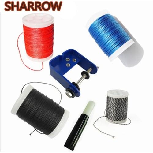1Set 120m Archery Bowstring Serving + Plastic Bowstrings Serving Tool + Bow Strings Wax Set Hunting Shooting Tools Accessories