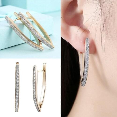 1 pair Champagne Gold Copper Stud Women Earrings Female V Shape Fashion Unusual Earrings For Girls Vintage Jewelry Gifts 2021