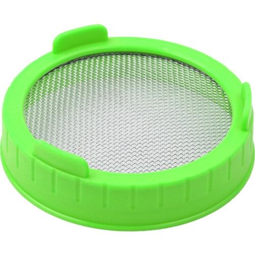 1 Stainless Steel Mesh Sprouting Lids Kitchen Sprouts Mason Jars Strainer Caps Organic Seeds Beans Growing Plastic Filter Covers