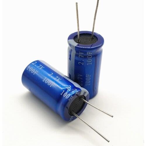 1pcs 2.7V 100F High Current Toy Power Supply 2.7V100F HP-2R7-J107UY LL capacitance