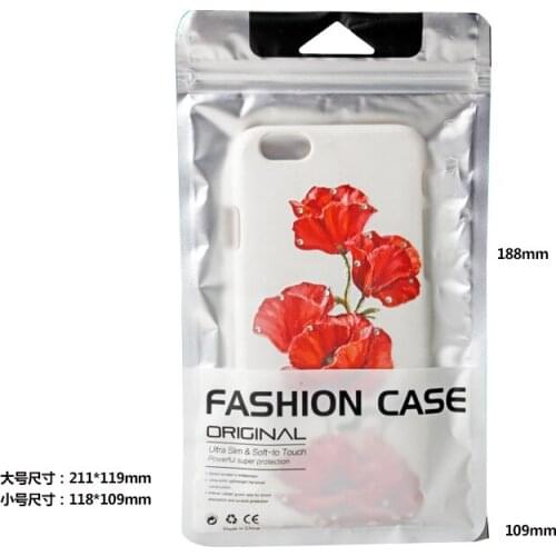 1000 pcs Luxury Plastic Retail Packaging Aluminum bag for Cell Phone Case for iPhone 7 7 plus Retail Storage Package Bags