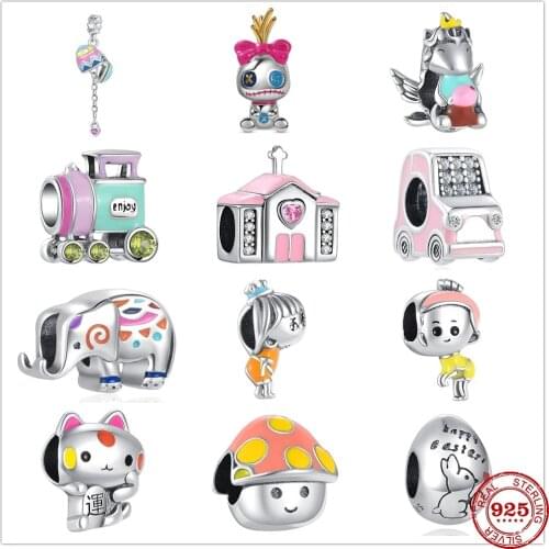 2021 New Ocean Series Castle Mermaid Sea Bird Fish Clips Beads fit Original Pandora Charms Silver 925 Bracelet DIY Women Jewelry