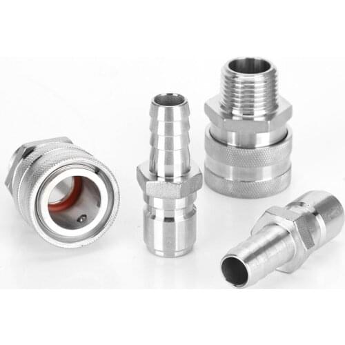 4pcs /2in Thread Stainless Steel Quick Connector Adapter Fitting for Home Beer Brewing Kitchen Accessories