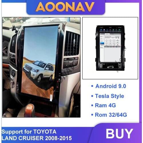 AOONAV 16 inch car GPS Radio GPS navigation for-TOYOTA LAND CRUISER 2008-2015 multimedia player vertical screen Android 9.0