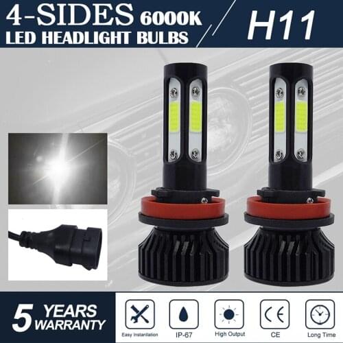 2pcs Auto Car LED Headlight 6000K 360 Degree 14000LM H7 H11 H8 H9 9005 9006 LED Bulb Fog Light 12V 6000K