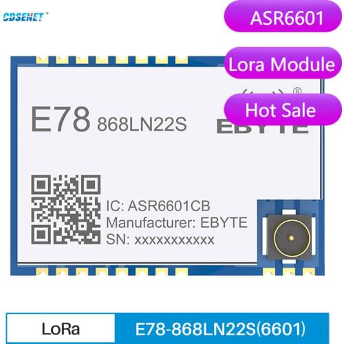 LoRaWAN SoC ASR6501 868MHz LoRa Module 21dBm Wireless Transceiver SMD IPEX Stamp Hole Connector TCXO RF Radio