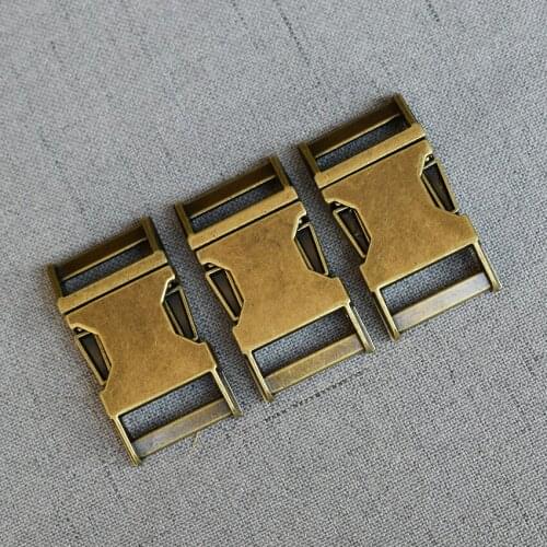 20 Pcs/Lot 20mm Bronze Metal Quick Side Release Buckles for Webbing Tactical Belt Dog Collar DIY Outdoor Luggage Accessories