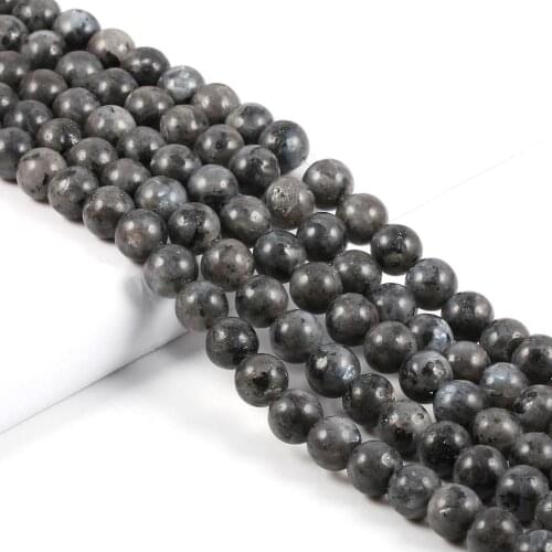 Natural Black Flashstone Beads Round Shape Loose Beads for Making Jewelry Necklace Bracelet Size 4mm / 6mm / 8mm / 10mm