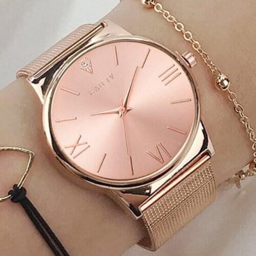 Fashion Bracelet Set Rose Golden Mesh Band Creative Wrist Watch Luxury Women Quartz Watches Gifts Relogio Feminino женские часы