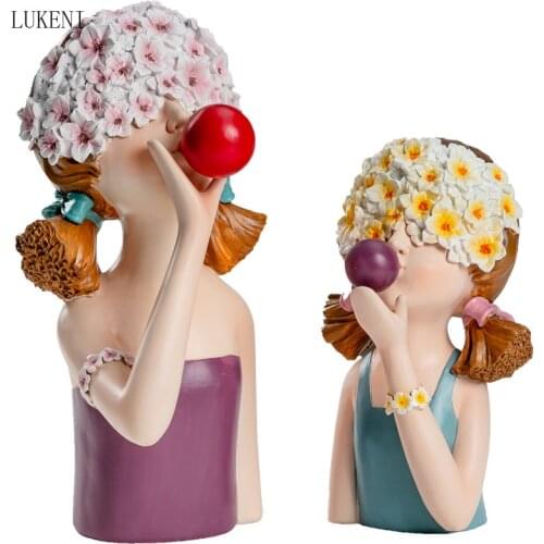 Flower Girl Decoration Light Luxury Home Living Room Decoration TV Cabinet Entrance Girl Heart Desktop Decoration Artwork