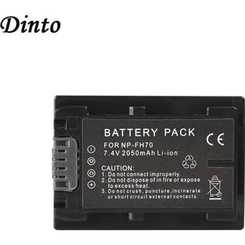 Dinto 1pc 2050mAh 7.4V NP-FH70 NP FH70 Li-ion Digital Battery NPFH70 Camera Batteries for Sony HDR HC3 HC7 HC9E UX5E UX7 CX7E