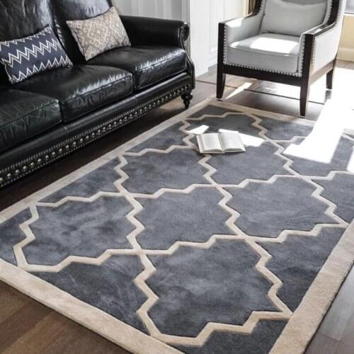 Hand cutting Big size Retro geometric living room rug,big size coffee table carpet , classical home decoration floor mat