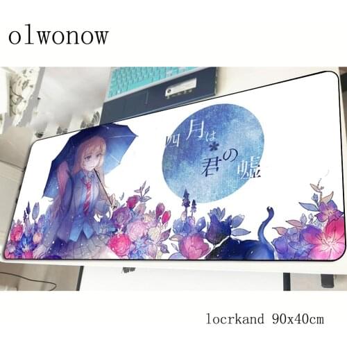 Your Lie in April pad mouse computer gamer HD print mouse pad 900x400x3mm padmouse High quality mousepad gadget office desk mats