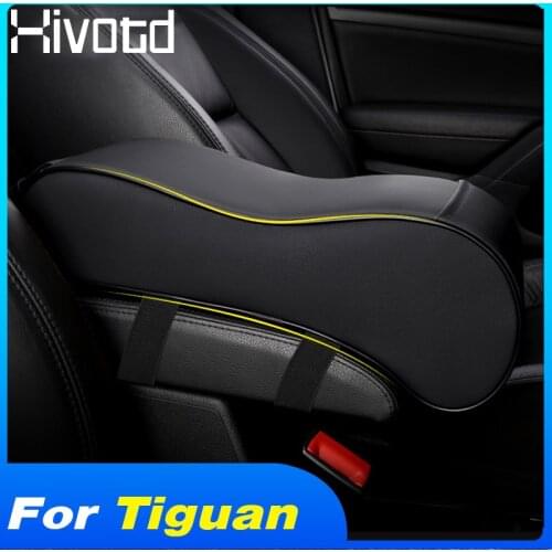 Hivotd For For VW Tiguan 2020-2017 MK2 Polo Golf 4 Golf 5 Golf 7 Accessories Interior PU Leather Car Armrest Box Heightening Pad